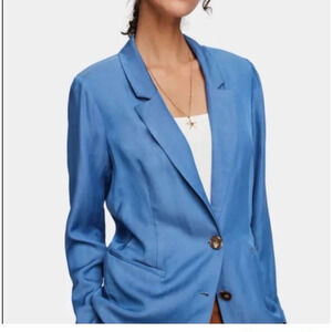 Scotch & Soda Women Single-Breasted Classic Blazer Size XS Summer Layering Linen